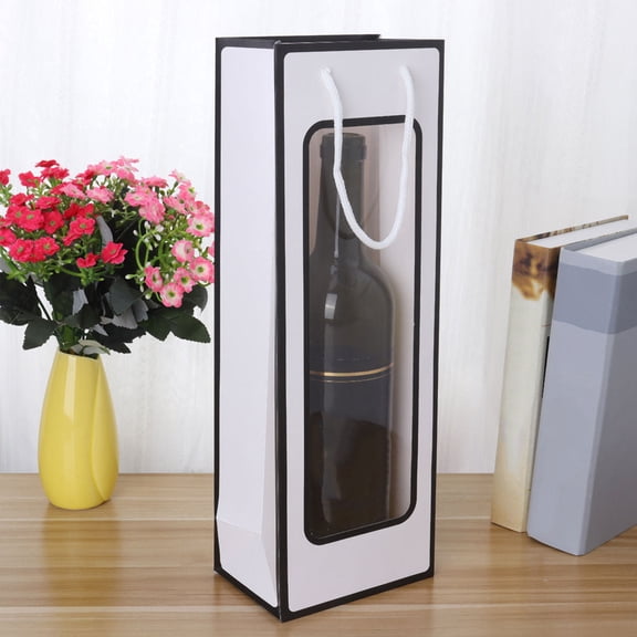 FOMIYES 12Pcs Party Favor Red Wine Bag Made of Kraft Paper with Window