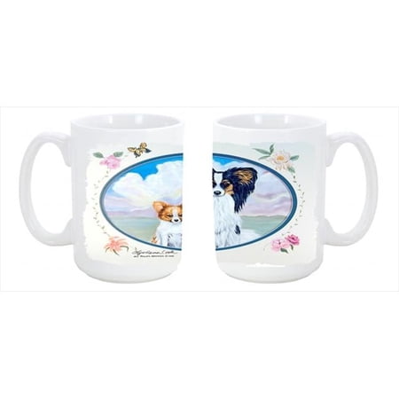 Papillon Dishwasher Safe Microwavable Ceramic Coffee Mug 15 oz.