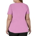 thumbnail image 3 of Resivox Scrubs for Women Plus Size Scrub Tees Stretchy V Neck Scrub Shirts Medical Uniforms Nursing Uniforms with Pockets Pink L, 3 of 5