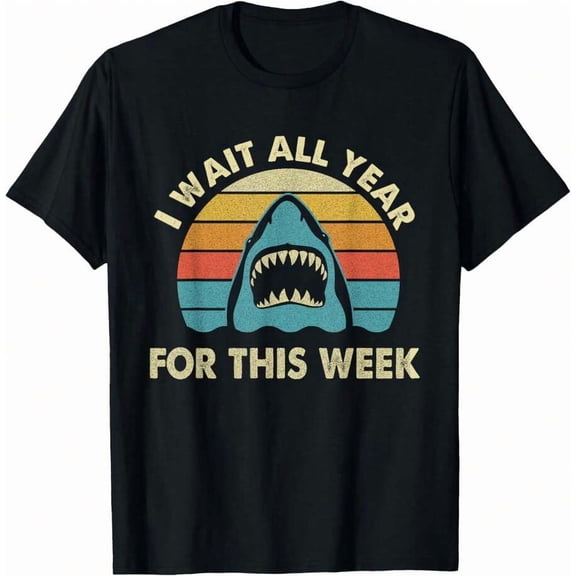 I Wait All Year For This Week - Shark Lover Ocean Wildlife T-Shirt