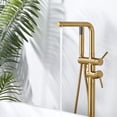 thumbnail image 3 of Wowow 2-Handle Freestanding Tub Faucet with Handshower and Longer Spout in Gold, 3 of 5
