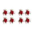 thumbnail image 4 of Minnieouse Ramo de flores artificiales de ensueño para novias con un toque de elegancia, de flores artificiales para boda, fácil de llevar, flor Vino rojo Muñeca flor 2piezas, 4 of 6