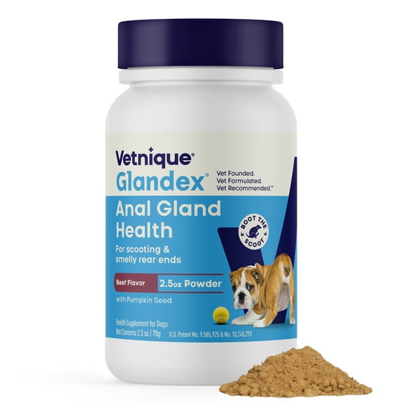 Vetnique Glandex for Dogs Anal Gland & Digestive Support, Beef Flavor Powder, 2.5 oz