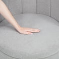 thumbnail image 3 of 360 Degree Swivel Back Sofa Chair With Storage Space, Upholstered Comfy Modern Round Swivel Barrel Chair with Ergonomic Design, Chair Suitable For Bedroom and Living Room, Gray, 3 of 8