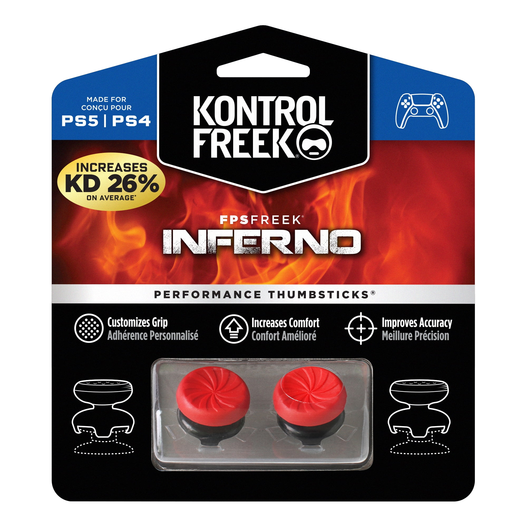 FPS Freek Inferno Performance Thumbsticks, KontrolFreek, Playstation 5 -  Walmart.com
