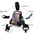 thumbnail image 5 of HELLHERO Potted Plant Geometric Blocks Polyester Women Messenger Bag 2 Zippers Casual Travel Adjustable Strap, 5 of 7