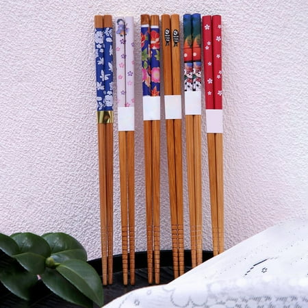 

5 Pair Vintage Wood Chopsticks Non-slip No Painting Cooking Chopsticks for Home