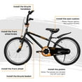 thumbnail image 6 of Hykolity 20 Inch Kids Bikes, Kids Bicycle Ages 6-12 Years Old, BMX Style Bicycle for Boys Girls ,Boy's Bike for Kids with Training Wheels,Adjustable Seat,Front and Rear Fender, Black, 6 of 10
