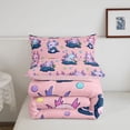 thumbnail image 5 of Manfei Kawaii Axolotl Pattern Full Size Comforter Sets,Ocean Themed Animal Bedding Comforter Set,Pink Reversible,3 Pieces,1 Comforter and 2 Pillowcases, 5 of 7