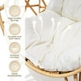 thumbnail image 4 of Pellebant Indoor Outdoor Wicker Egg Chair with Cushion Freestanding Oversized Patio PE Rattan Chair in Beige, 4 of 8