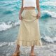 thumbnail image 2 of Faldas de Cintura Elástica para las Mujeres Vestidos de Playa de Moda de Verano con Bolsillos, Faldas Casuales para las Mujeres de Verano, 2 of 7