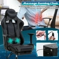 thumbnail image 2 of NiamVelo Massage Gaming Chair with Footrest, High Back Gamer Chair Ergonomic Game Chair PU Leather Racing Office Chair Adjustable Computer Chair w/Headrest Armrest & Lumbar Support，Grey, 2 of 9