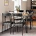 thumbnail image 3 of Amyove Kitchen Table and Chairs, Dining Room Table Set for 4 with Upholstered Chairs, Kitchen Table Set Metal and Wood Rectangular Dining Table for Small Space, Apartment, Breakfast, Rustic Gray, 3 of 4