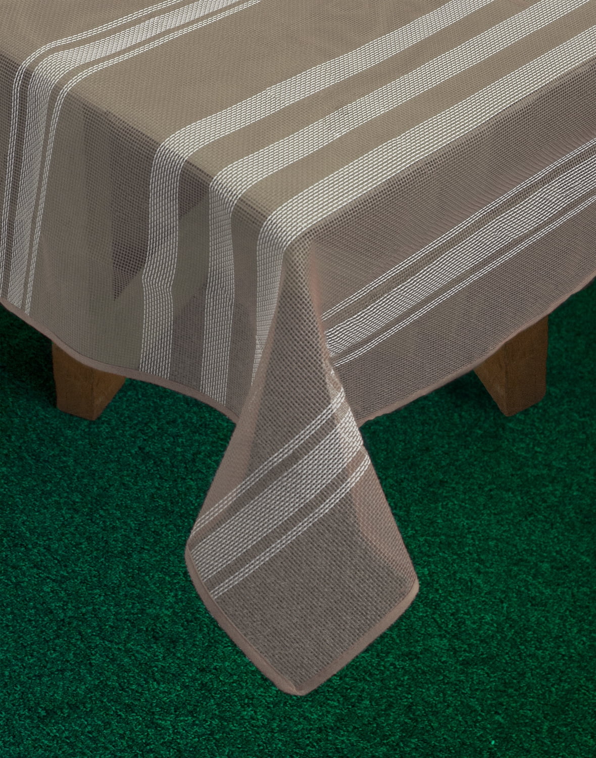 Lintex Linens Bistro Stripe Indoor/Outdoor Table Cloth, Sand