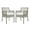 Gray/white, variant on Modern Contemporary Urban Outdoor Patio Balcony Garden Furniture Side Dining Chair Armchair, Set of Two, Rattan Wicker, Grey Gray White