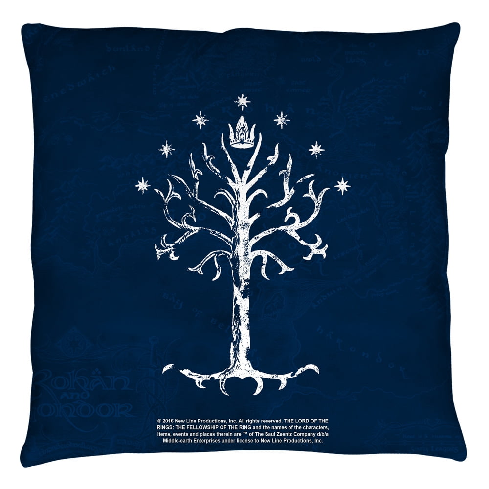 Lord Of The Rings Tree Of Gondor Throw Pillow White 16x16 Lord Of The Rings Tree Of Gondor Throw Pillow White 16x16