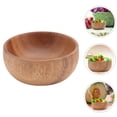 thumbnail image 1 of Minkissy 2 Pcs Bols en Bois pour Salade en Forme Ronde pour Usage Domestique et Repas, 1 of 7