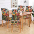 thumbnail image 2 of Yayeee 4 Pack Dining Chair Covers Stretch Parson Chairs Slipcovers Seat Protector, Red Colorful Flowers with Dots, 2 of 6