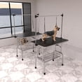 thumbnail image 3 of Falnatco 36 Inch Professional Dog Grooming Table Adjustable Heavy Duty Portable Pet Grooming Table with Arm Noose Mesh Storage Tray for Dogs and Cats, 3 of 9