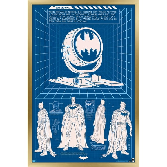 DC Comics - Batman - Bat Signal Wall Poster, 14.725" x 22.375", Framed