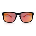 thumbnail image 5 of Polarized Color Mirror Light Weight Rectangle Sport Plastic Sunglasses Black Red - Red Mirror, 5 of 8