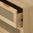 thumbnail image 2 of Oak Natural Rattan 3-Drawer Dresser, MDF, 2 of 12