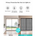 thumbnail image 4 of Window Privacy Film Black White Plaid Stained Glass Window Film Decorative Sun Block Window Cover Gradient Geometric Buffalo Checkered Window Clings Static Adhesive Sticker for Bathroom 19.6"x39.3", 4 of 7