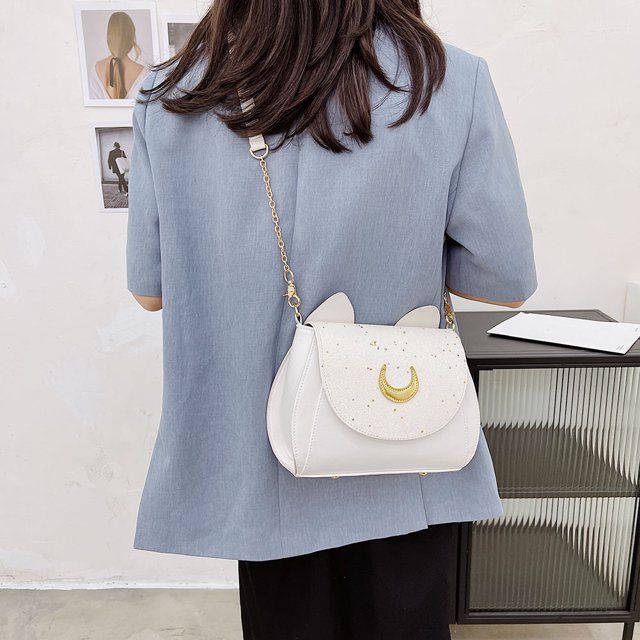Bolsa Moda mujer contraste color gato forma hombro bolso PU mini bolso (blanco) JShteea Para Estrenar