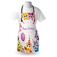 thumbnail image 3 of Kids Birthday Apron Birthday Party Owl Family with Colorful Cone Hats on Confetti Backdrop Art, Unisex Kitchen Bib Apron with Adjustable Neck for Cooking Baking Gardening, Multicolor, by Ambesonne, 3 of 3
