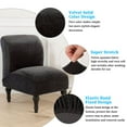 thumbnail image 4 of Shanna Armless Chair Slipcover Stretch Velvet Accent Chair Covers Slipper Couch Slipcovers Removable Furniture Protector, Gray, 4 of 11