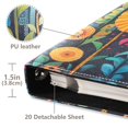 thumbnail image 3 of FORMRS 3 Ring Photo Album 4"x6" Self Adhesive Large Capacity PU Leather Cover, Orange Colorful Flowers, 3 of 8