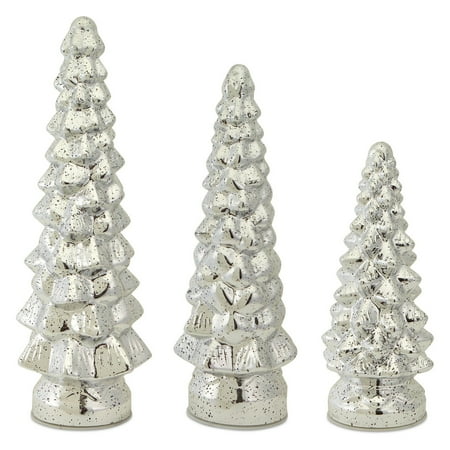 UPC 746427565134 product image for Melrose Light Up Mercury Glass Trees Set | upcitemdb.com