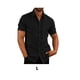 thumbnail image 2 of Camisa de un solo pecho Minnieouse para hombre Manga corta Botones Verano Negro L, 2 of 5
