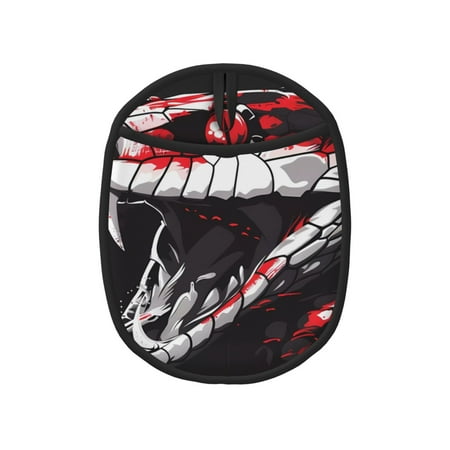 

Qekee Fierce Red Viper Graphic Art Pattern Silicone Pot Holders Oven Mitts Heat Resistant Hot Pads Non Slip Pot Holder Towel Cloth Interior Lining