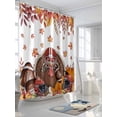 thumbnail image 3 of Fall Shower Curtain Turkey Rugby Pumpkin Shower Curtains for Bathroom Thanksgiving Decor, Waterproof Polyester Shower Curtain Set with Hooks, Stall Long 36" x 72" Maple Leaves, 3 of 6
