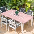 thumbnail image 2 of Hello Winter Table Cloths for 6 Foot Rectangle Tables, Pink Merry Christmas Holiday Patio Waterproof Elastic Fitted Tablecloths, Washable Rectangular Table Cover for Camping, 2 of 8