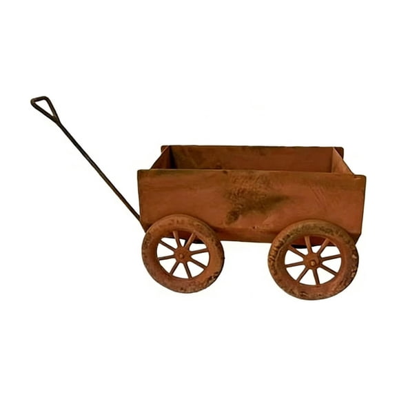 Rirozkan Easter Planter, Rustic Iron Flower Pot Cart, Vintage Garden Decor, Decorative Wagon Container, Patio Yard Art, for Spring Flowers
