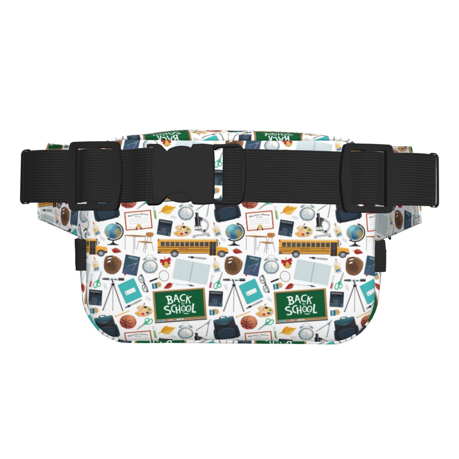 Picia Back To School A Print Square Double-Layer Waist Bag Mini Adjustable Waist Belt Bag Exercise Running Travel Hiking