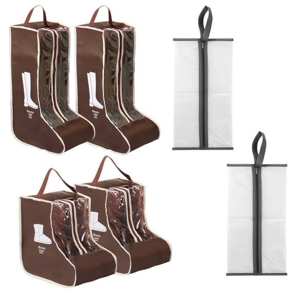 6Pcs Boot Shoe Bag Waterproof Boot Organizer Bag 3 Sizes Tall Boot Bag Lightweight Boot Protector Bags Wear Resistant Boot Carry Bag Clear Tall Boot Carry Bag for Travels Daily Use