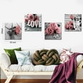 thumbnail image 5 of Pink Wall Art Bathroom Wall Decor Pink Rose Flower Pictures for Girls Bedroom Modern Canvas Prints Floral Poster Black and White Grey Love Sign Theme Paintings Artwork Makeup Home Decorations 12x12, 5 of 6