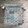 thumbnail image 2 of Ambesonne Boho Quilted Coverlet 3 Pcs, Elements Floral, Queen Size, Multicolor, 2 of 2