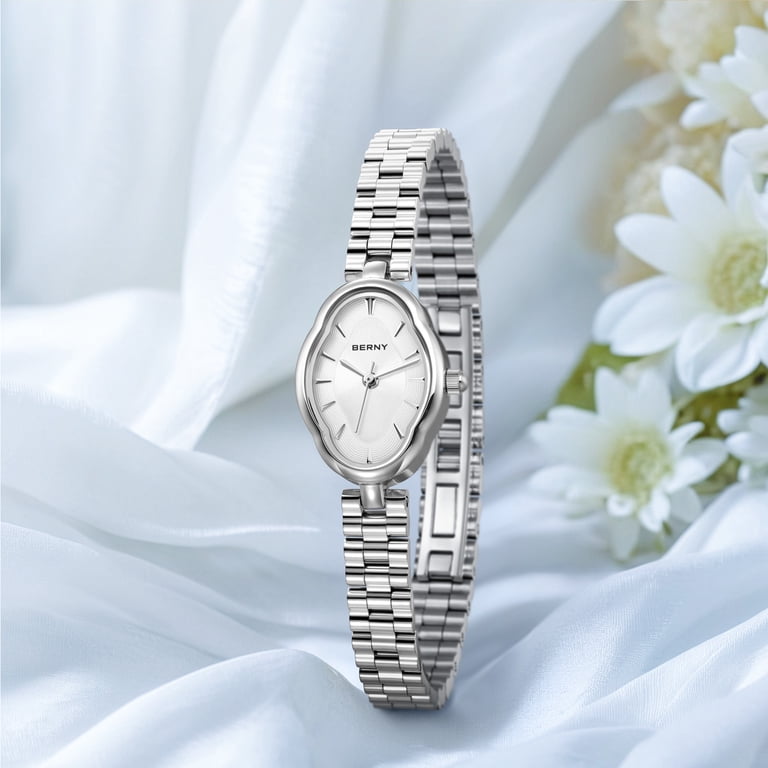 BERNY Small Silver Watches for Women Dainty Vintage Ladies  display picture 1