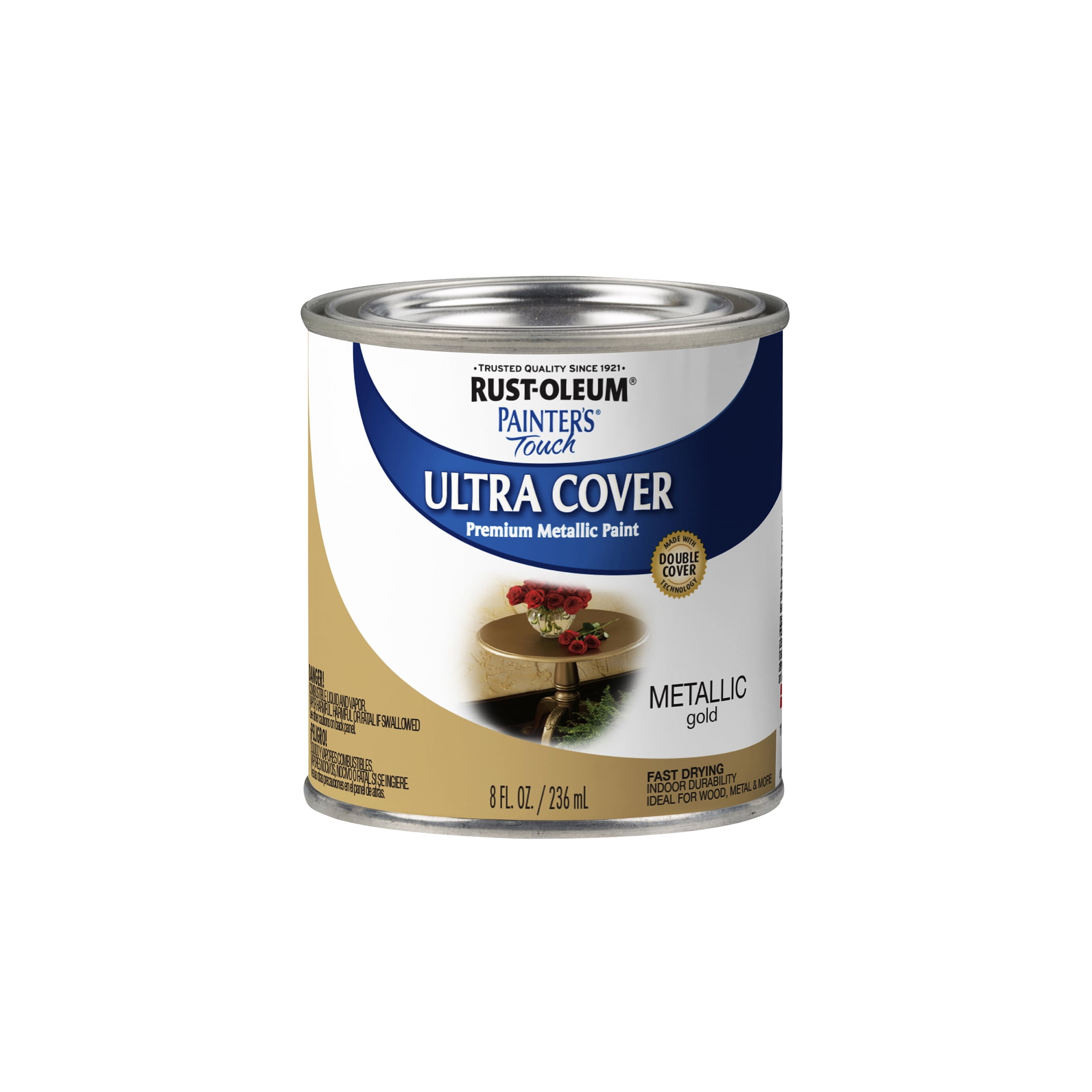 Gold Metallic, Rust-Oleum Painter's Touch Ultra Cover Satin, Half Pint, 6 Pack