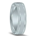 thumbnail image 2 of SZUL Men's 6mm Wedding Band with High Polished Finish and Grooves in 10K White Gold, 2 of 4