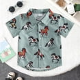 thumbnail image 2 of Ymyiu Boys Shirt Short Sleeve Hawaiian Shirts for Boys Button Down Short Sleeve Tropical Kids Summer Beachwear Tops 12-18 Months(Blue, 12-18 Months), 2 of 6