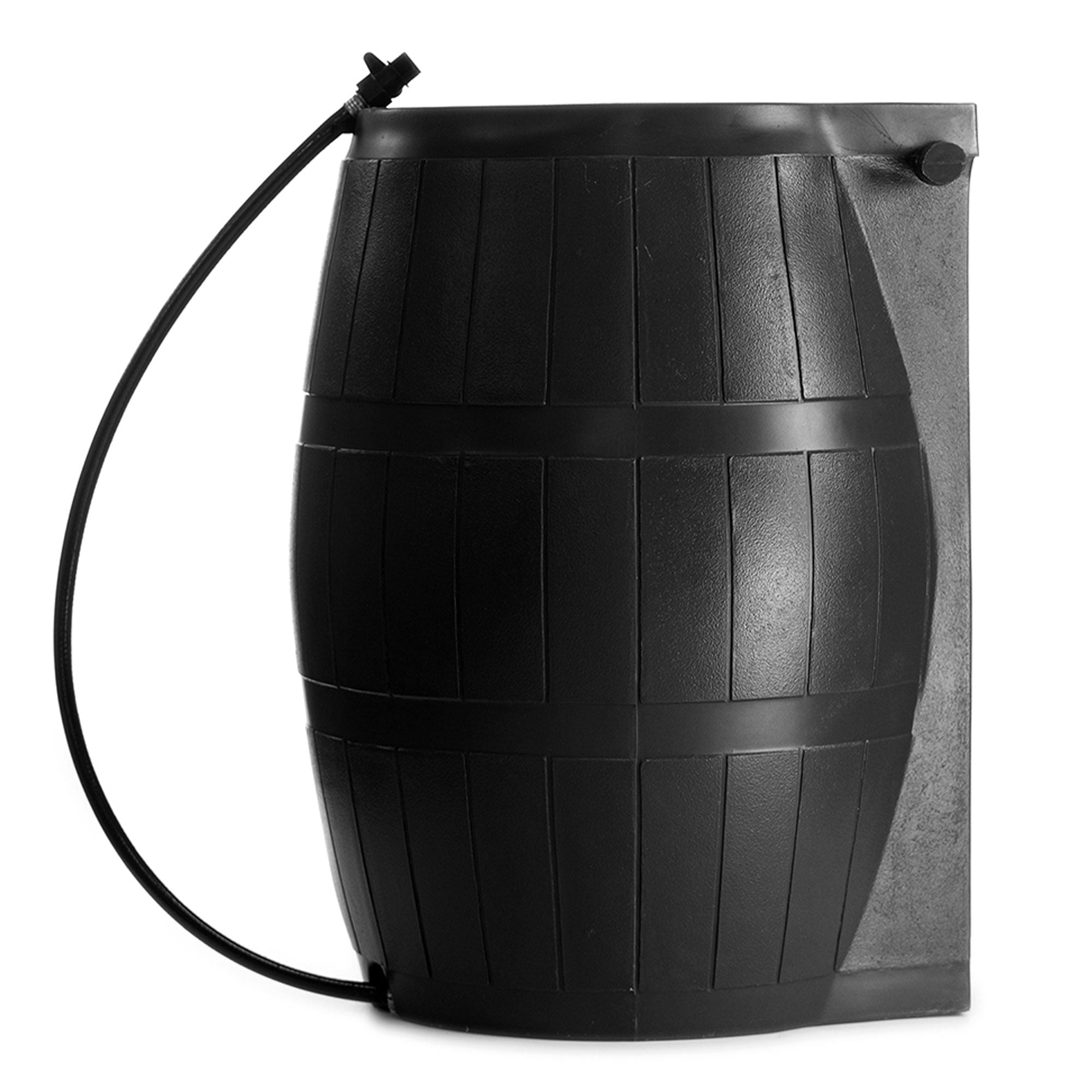 FCMP Outdoor RC4000 50 Gallon Outdoor Rain Water Catcher Barrel, Black
