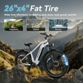 thumbnail image 6 of WOOKEN Electric Bike for Adults, 750W Ebike, 25MPH 60Miles Electric Mountain Bike, 26" Fat Tire Electric Bicycle with 48V 15AH Battery, Rear Rack, Lockable Suspension Fork,7 Speed,UL 2849, 6 of 11