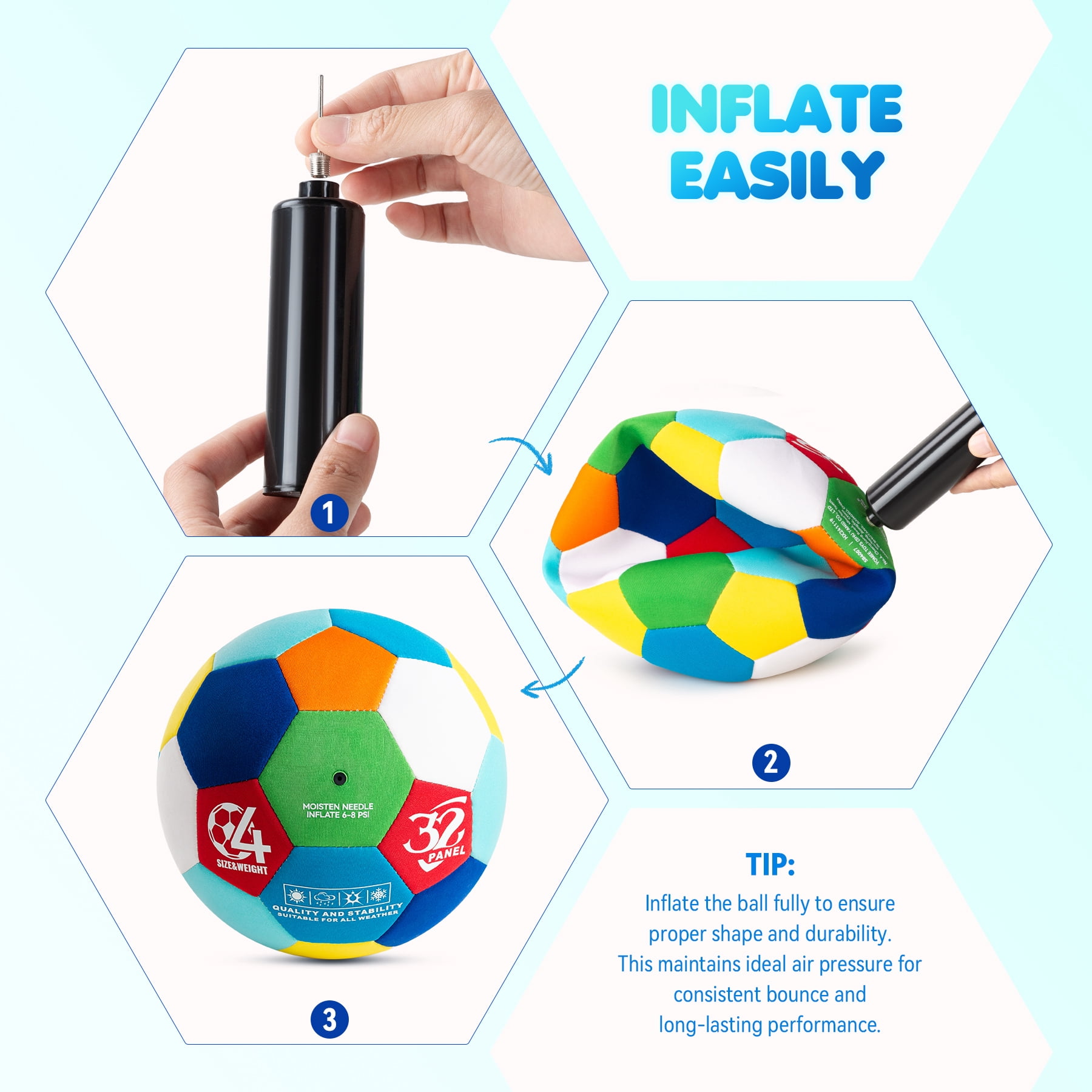 PLAYZAP Size 4 Soft Indoor Soccer Ball – Quiet, Safe for Toddlers & Kids Ages 3-12