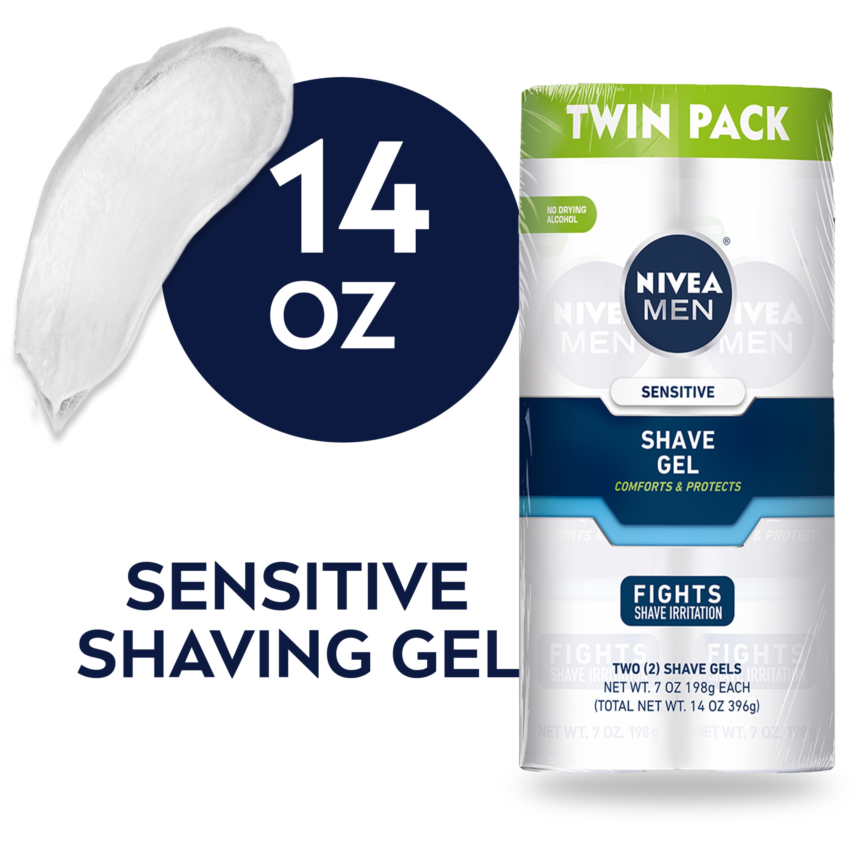 Makkelijk te begrijpen teugels Winkelcentrum NIVEA MEN Sensitive Shave Gel, 2 pack - Walmart.com