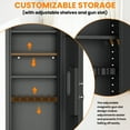 thumbnail image 4 of 53.15" Wall Safe Between the Studs, Hidden Gun Safe with Dual Alarm System and Silent Mode, Wall Gun Safe with 3 Adjustable Shelves, Magnetic Slot and Key Hook, 4 of 6